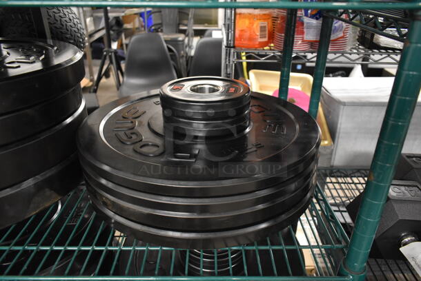10 Rogue Metal Bumper Plates; Four 25 Pound, Four 10 Pound and Two Five Pound. Stock Picture - Cosmetic Condition May Vary. 10 Times Your Bid! - Image 3 of 12