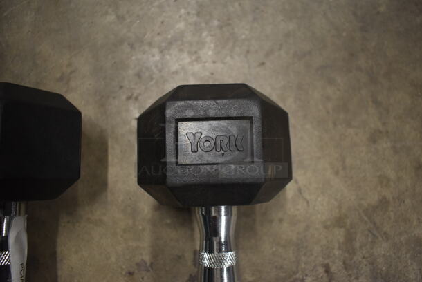 2 Metal 10 Pound Rubber Hex Dumbbells. Stock Picture - Cosmetic Condition May Vary. 2 Times Your Bid! - Image 6 of 6