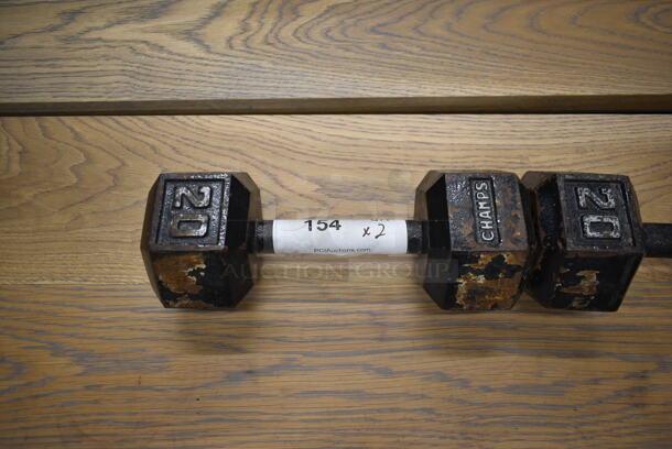 2 Champs Metal 20 Pound Hex Dumbbells. 2 Times Your Bid! - Image 3 of 6