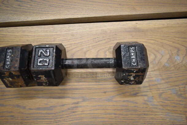 2 Champs Metal 20 Pound Hex Dumbbells. 2 Times Your Bid! - Image 4 of 6
