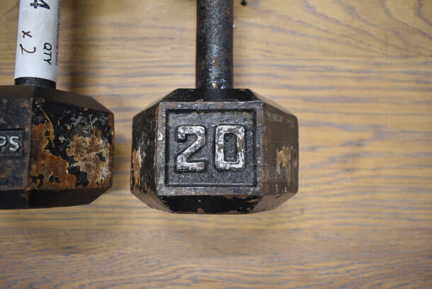 2 Champs Metal 20 Pound Hex Dumbbells. 2 Times Your Bid! - Image 5 of 6