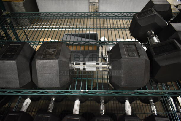 2 CFF Metal 45 Pound Rubber Hex Dumbbells. 2 Times Your Bid! - Image 4 of 6