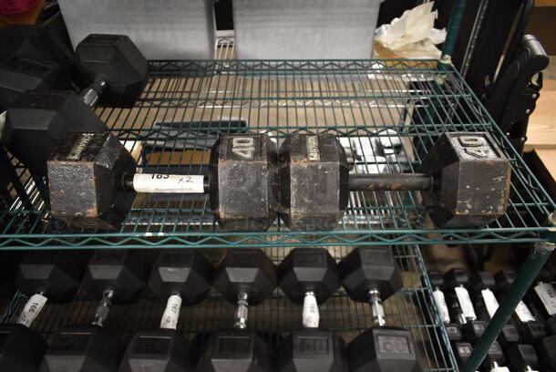 2 Champs Metal 40 Pound Hex Dumbbells. 2 Times Your Bid! - Image 2 of 6