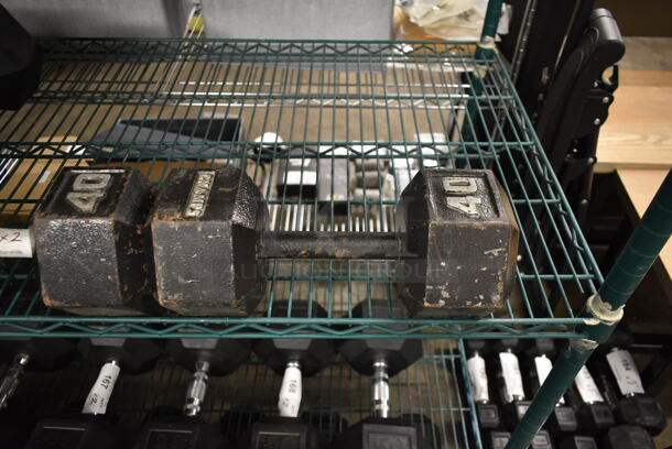 2 Champs Metal 40 Pound Hex Dumbbells. 2 Times Your Bid! - Image 4 of 6