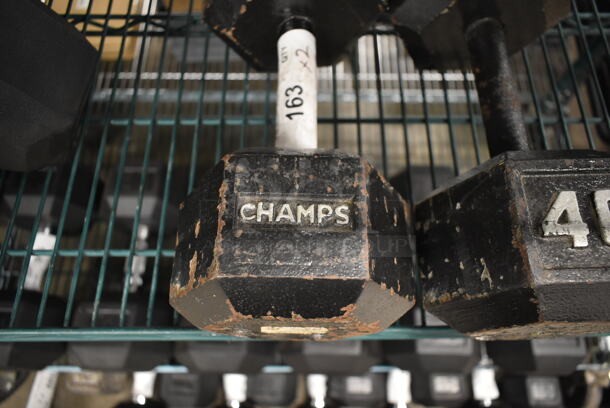2 Champs Metal 40 Pound Hex Dumbbells. 2 Times Your Bid! - Image 5 of 6