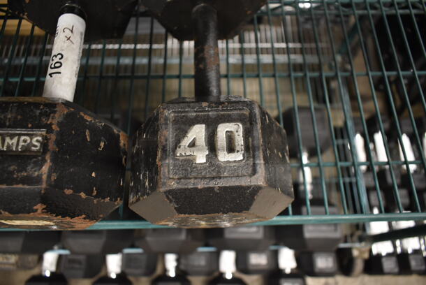2 Champs Metal 40 Pound Hex Dumbbells. 2 Times Your Bid! - Image 6 of 6