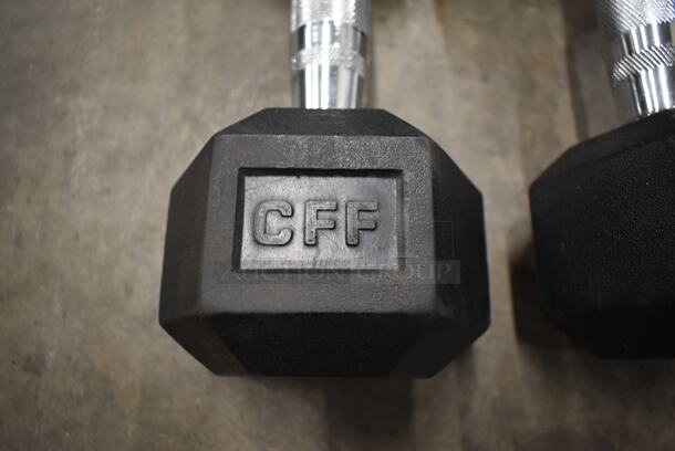 2 Metal 15 Pound Rubber Hex Dumbbells. Stock Picture - Cosmetic Condition May Vary. 2 Times Your Bid! - Image 5 of 6