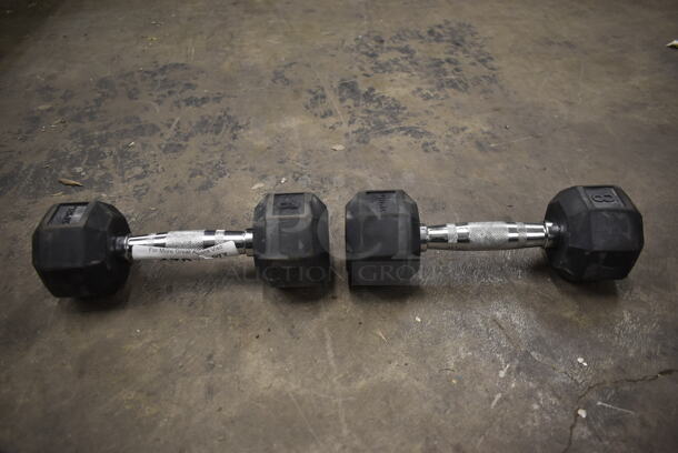 2 Spri Metal 8 Pound Rubber Hex Dumbbells. 2 Times Your Bid! - Image 2 of 6