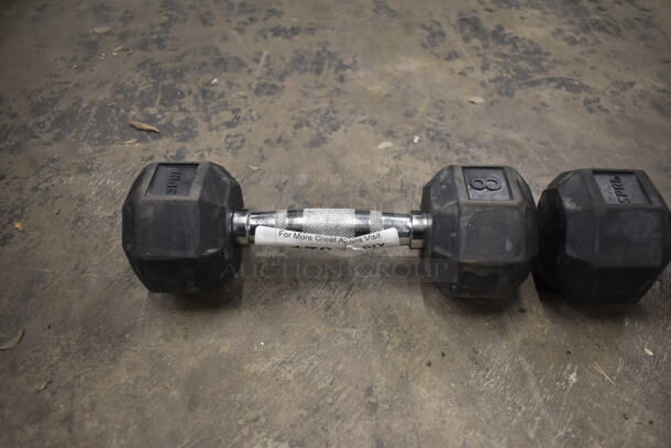 2 Spri Metal 8 Pound Rubber Hex Dumbbells. 2 Times Your Bid! - Image 3 of 6
