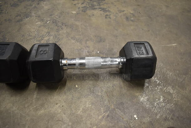 2 CFF Metal 8 Pound Rubber Hex Dumbbells. 2 Times Your Bid! - Image 4 of 6