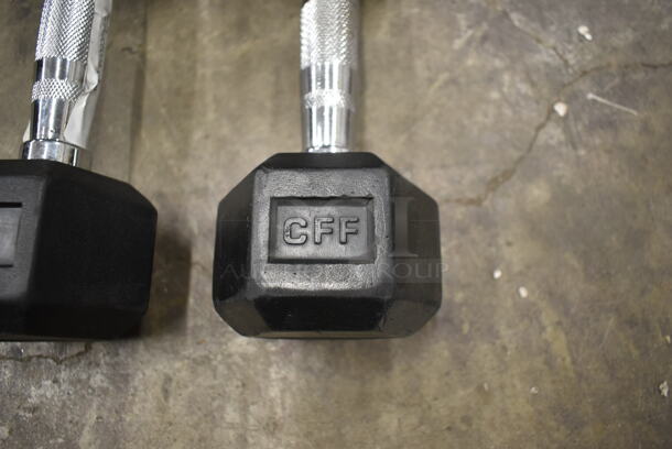 2 CFF Metal 8 Pound Rubber Hex Dumbbells. 2 Times Your Bid! - Image 5 of 6