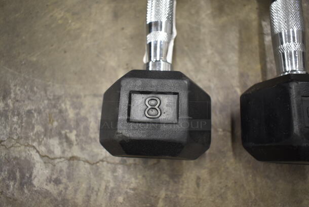 2 CFF Metal 8 Pound Rubber Hex Dumbbells. 2 Times Your Bid! - Image 6 of 6