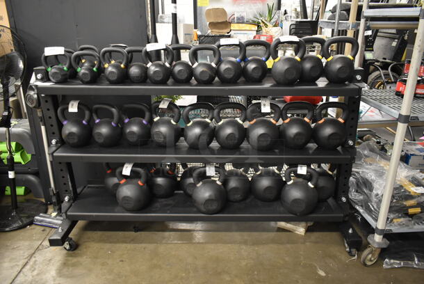 Rogue Metal Commercial 3 Tier Weight Rack on Commercial Casters. Does Not Include Contents. - Image 1 of 8