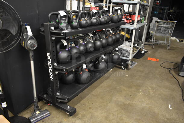 Rogue Metal Commercial 3 Tier Weight Rack on Commercial Casters. Does Not Include Contents. - Image 2 of 8
