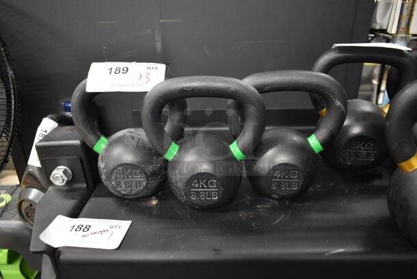 3 TRX Metal 4 KG / 8.8 Pound Kettlebells. 3 Times Your Bid! - Image 1 of 3