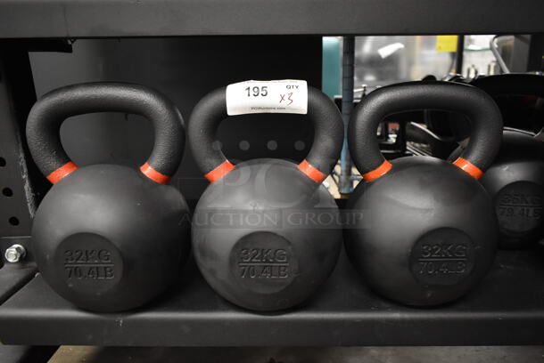 3 TRX Metal 32 KG / 70.4 Pound Kettlebells. 3 Times Your Bid! - Image 1 of 3
