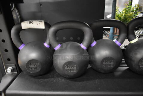 3 TRX Metal 20 KG / 44 Pound Kettlebells. 3 Times Your Bid!