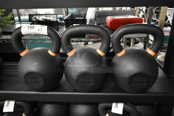 3 TRX Metal 28 KG / 61.6 Pound Kettlebells. 3 Times Your Bid! - Image 1 of 3