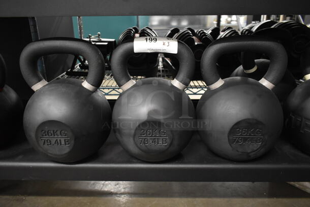 3 TRX Metal 36 KG / 79.4 Pound Kettlebells. 3 Times Your Bid! - Image 1 of 3