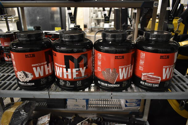 4 Machine Whey Bottles; 2 Cookies & Cream, Ice Cream Sandwich, Red Velvet Cake. 4 Times Your Bid! - Image 1 of 11