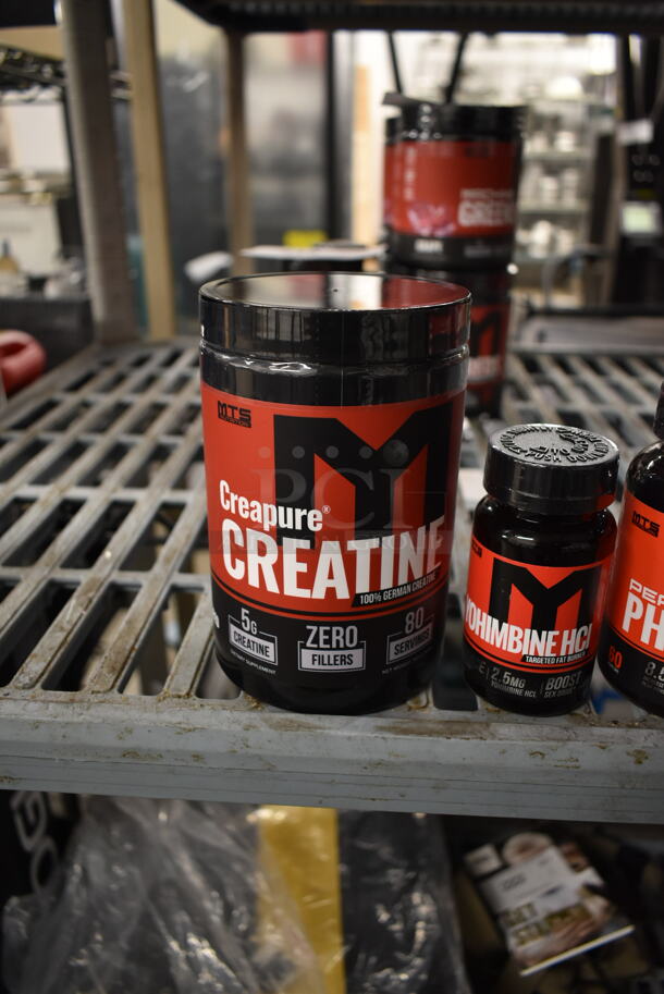 4 Bottles; MTS Creapure Creatine, MTS Yohimbine HCI Targeted Fat Burner, MTS Perk Physicor Body Composition and Strength and Essential Amino Energy. 4 Times Your Bid! - Image 2 of 12