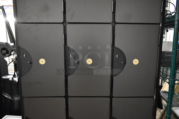 CUSTOM MADE! Gray/Black 12 Cubby Locker. - Image 3 of 7