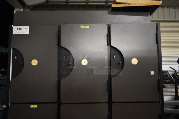 CUSTOM MADE! Gray/Black 12 Cubby Locker. Middle Needs To Be Rebuilt. - Image 3 of 8