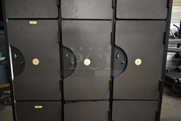 CUSTOM MADE! Gray/Black 12 Cubby Locker. Middle Needs To Be Rebuilt. - Image 4 of 8