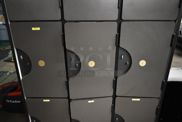 CUSTOM MADE! Gray/Black 12 Cubby Locker. Middle Needs To Be Rebuilt. - Image 5 of 8