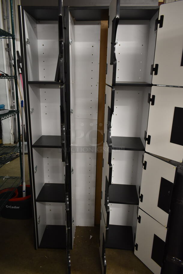 CUSTOM MADE! Gray/Black 12 Cubby Locker. Middle Needs To Be Rebuilt. - Image 7 of 8