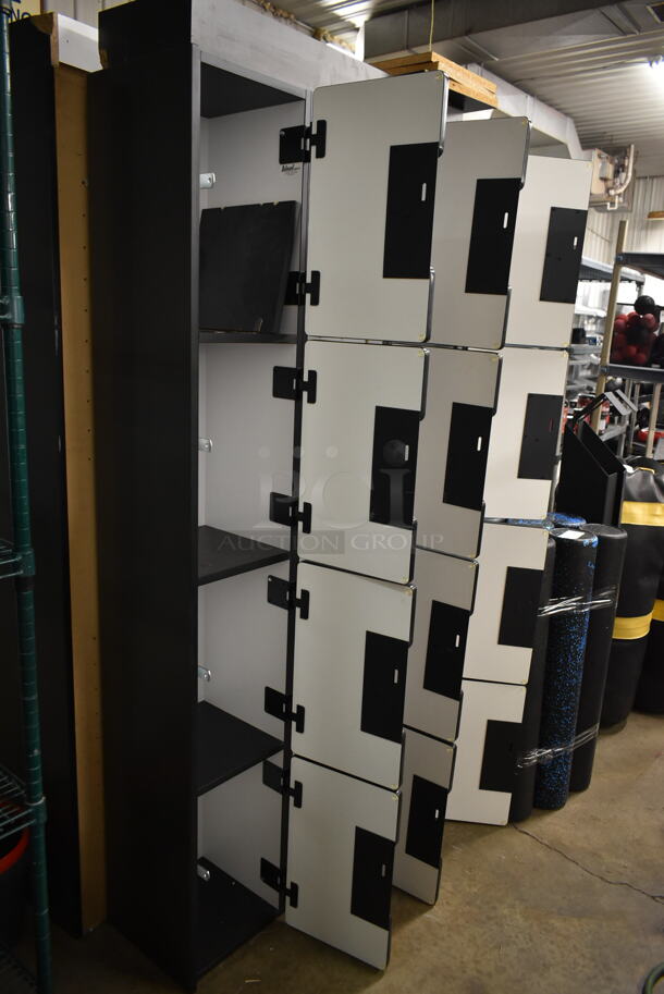 CUSTOM MADE! Gray/Black 12 Cubby Locker. Middle Needs To Be Rebuilt. - Image 8 of 8