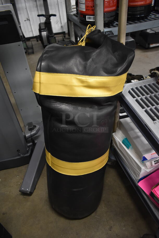 CUSTOM MADE! MVP Black and Yellow Leather Punching Bag. - Image 3 of 6