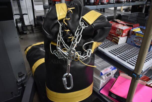 CUSTOM MADE! MVP Black and Yellow Leather Punching Bag. - Image 2 of 5