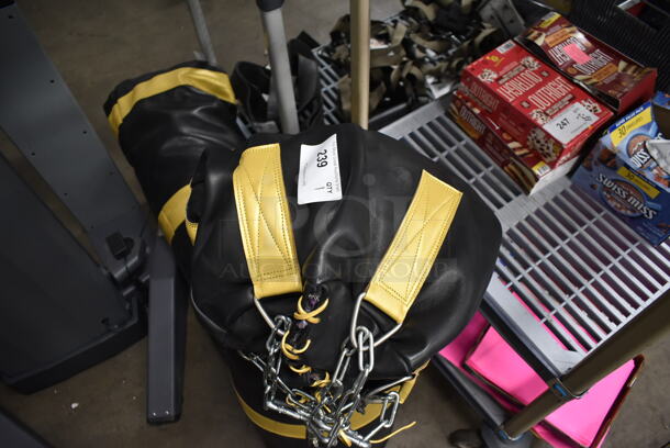 CUSTOM MADE! MVP Black and Yellow Leather Punching Bag. - Image 3 of 5
