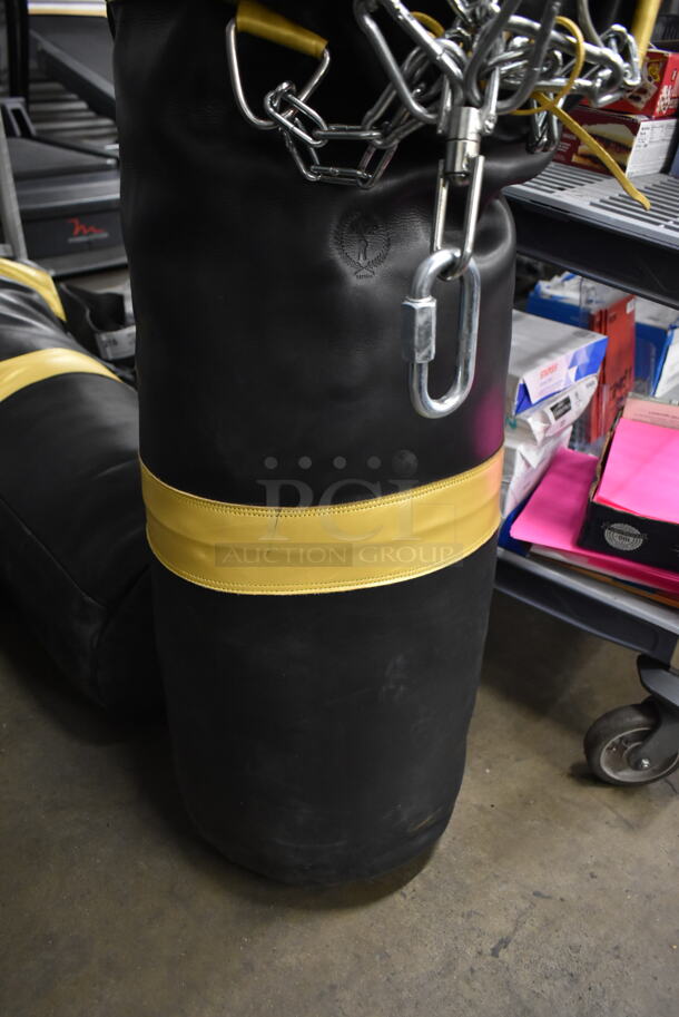CUSTOM MADE! MVP Black and Yellow Leather Punching Bag. - Image 4 of 5