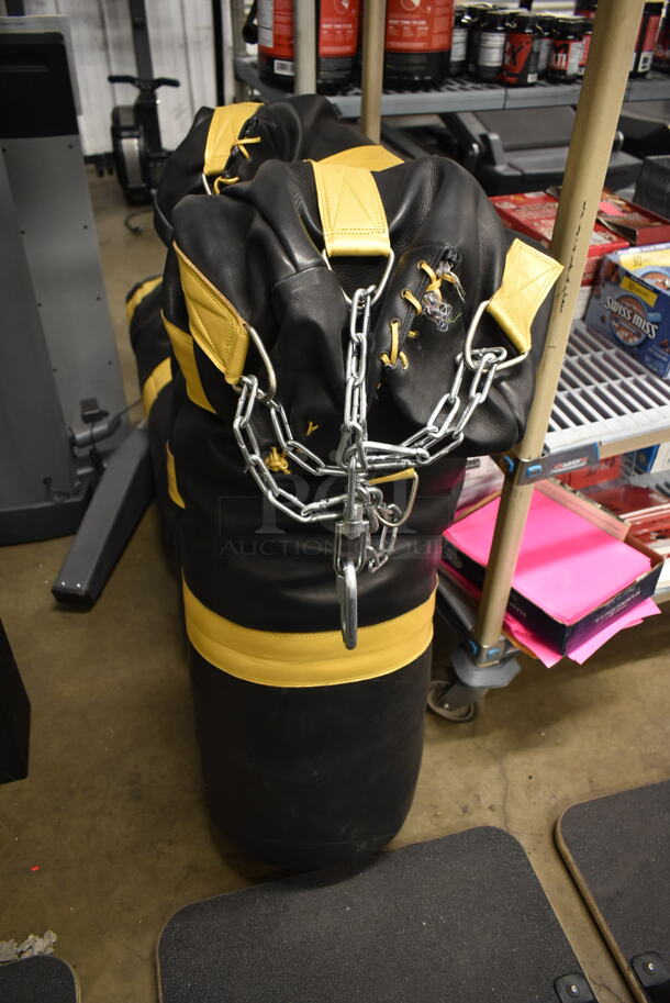 CUSTOM MADE! MVP Black and Yellow Leather Punching Bag. - Image 1 of 5