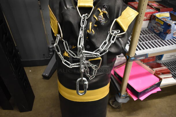 CUSTOM MADE! MVP Black and Yellow Leather Punching Bag. - Image 2 of 5