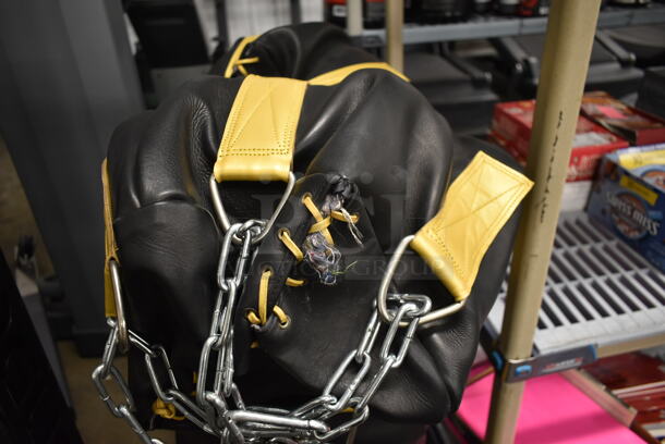 CUSTOM MADE! MVP Black and Yellow Leather Punching Bag. - Image 3 of 5