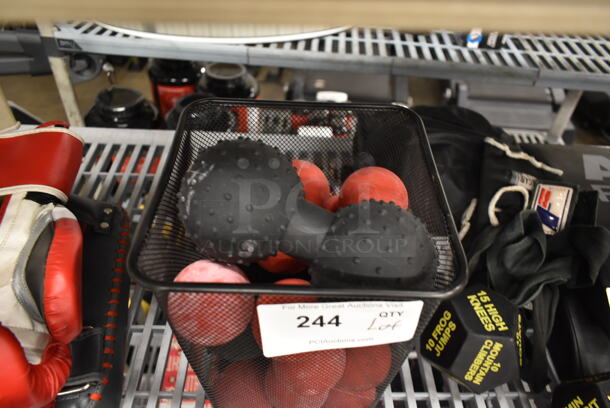 ALL ONE MONEY! Lot of Metal Wire Basket w/ Contents Including Various Myofascial Balls - Image 3 of 4