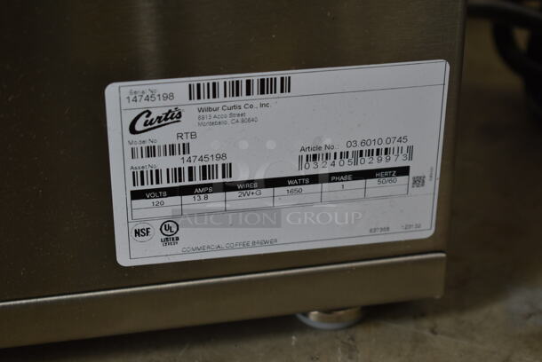 BRAND NEW SCRATCH AND DENT! Curtis TRB Stainless Steel Commercial Countertop Iced Tea Machine w/ Poly Brew Basket. 120 Volts, 1 Phase. Tested and Working! - Image 6 of 7