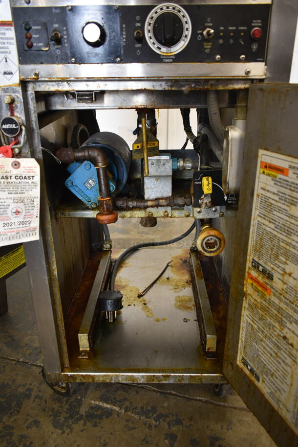 Giles WOG-20MP-VH TB Stainless Steel Commercial Ventless Hood and Giles Stainless Steel Electric Powered Deep Fat Fryer on Commercial Casters. Hood: 208 Volts, 1 Phase. - Image 6 of 7