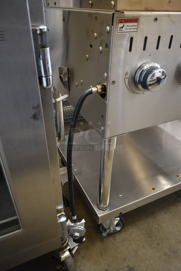 LIKE NEW! 2022 Backyard Pro 554LPG36 Stainless Steel Commercial Propane Gas Powered Outdoor Grill w/ Under Shelf on Commercial Casters. Tested and Working! - Image 7 of 7