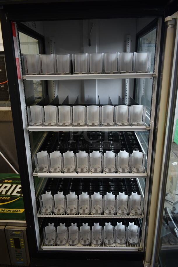 True GEM-26 Metal Commercial Single Door Reach In Cooler Merchandiser w/ Poly Coated Racks and Drink Sliders. 115 Volts, 1 Phase. Tested and Working! - Image 5 of 7