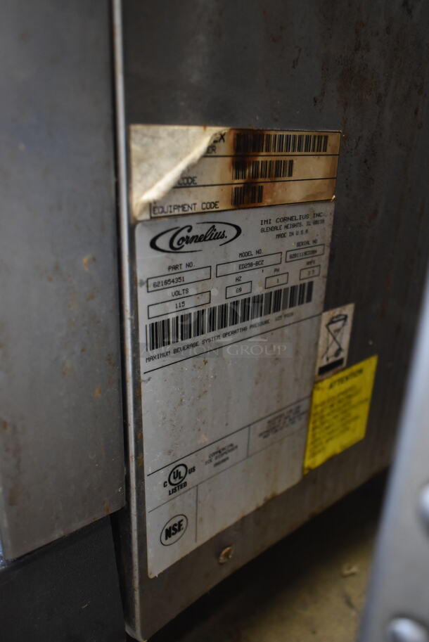 2017 Manitowoc ID0522A-161 Stainless Steel Commercial Ice Head on Cornelius ED250-BCZ Stainless Steel Commercial 8 Flavor Carbonated Beverage Machine. 115 Volts, 1 Phase.  - Image 5 of 6
