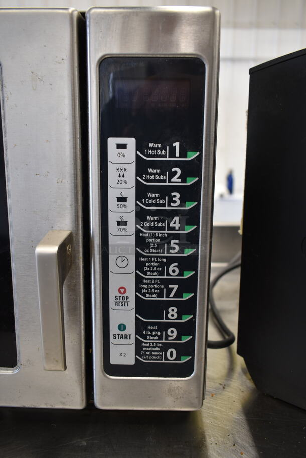 Menumaster RFS12TSW Stainless Steel Commercial Countertop Microwave Oven. 120 Volts, 1 Phase.  - Image 2 of 4