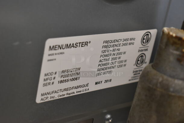 Menumaster RFS12TSW Stainless Steel Commercial Countertop Microwave Oven. 120 Volts, 1 Phase.  - Image 4 of 4