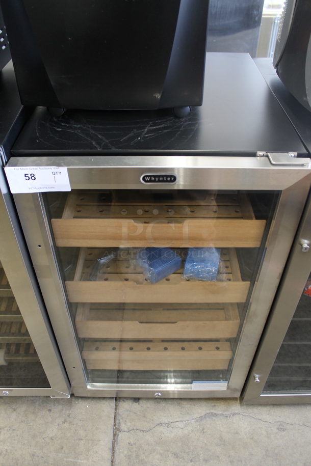 BRAND NEW SCRATCH AND DENT! Whynter CHC-421HC 4.2 cu.ft. Cigar Cabinet Cooler and Humidor with Humidity Temperature Control and Spanish Cedar Shelves. 115 Volts, 1 Phase. Tested and Working! - Image 1 of 5