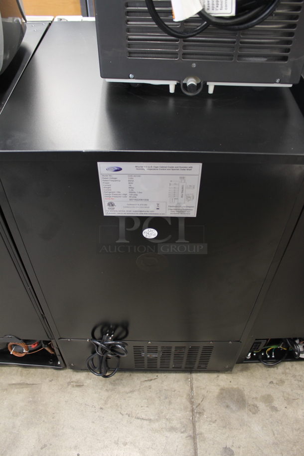 BRAND NEW SCRATCH AND DENT! Whynter CHC-421HC 4.2 cu.ft. Cigar Cabinet Cooler and Humidor with Humidity Temperature Control and Spanish Cedar Shelves. 115 Volts, 1 Phase. Tested and Working! - Image 4 of 5