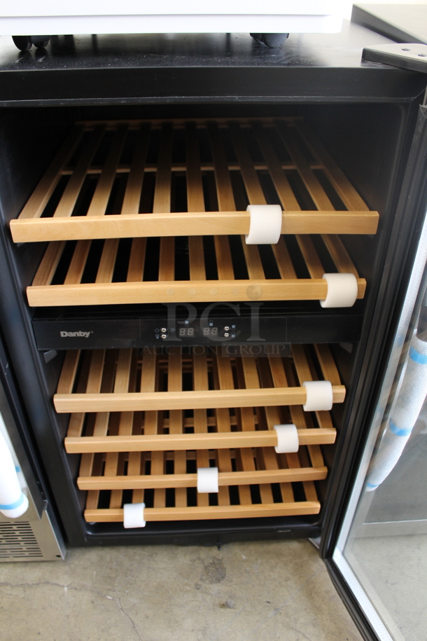 BRAND NEW SCRATCH AND DENT! Danby DWC113BLSDB 38 Bottle Freestanding Dual Zone Wine Cooler Merchandiser. 115 Volts, 1 Phase. Tested and Working! - Image 2 of 4