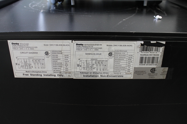 BRAND NEW SCRATCH AND DENT! Danby DWC113BLSDB 38 Bottle Freestanding Dual Zone Wine Cooler Merchandiser. 115 Volts, 1 Phase. Tested and Working! - Image 4 of 4
